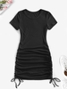ZAFUL Mini-Robe Moulante Côtelée Sanglée Xl Noir