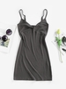 ZAFUL Mini Robe Moulante Tordue en Avant S Gris