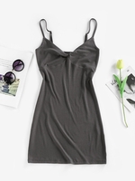 ZAFUL Mini Robe Moulante Tordue en Avant S Gris