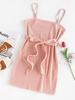 ZAFUL Mini Robe Moulante Tricotée L Rose clair