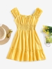 ZAFUL Mini Robe Plissée M Jaune