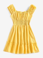 ZAFUL Mini Robe Plissée S Jaune