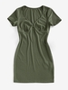 ZAFUL Mini-Robe Plongeante Côtelée Design S Vert