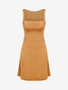 ZAFUL Mini Robe Pull Chinée Plissée Au Dos en Jersey Col Carré S Orange clair