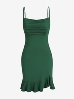 ZAFUL Mini Robe Sirène à Col Bénitier M Vert profond