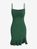 ZAFUL Mini Robe Sirène à Col Bénitier S Vert profond