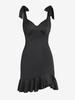ZAFUL Mini Robe Sirène à Epaule Nouée S Noir