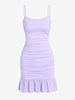 ZAFUL Mini Robe Sirène Ouverte Au Dos à Bretelle à Volants S Violet clair