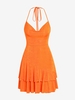 ZAFUL Mini Robe Superposée Ouverte en Arrière en Jersey à Col Bénitier S Orange