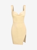 ZAFUL Mini-Robe Superposée Ouverte en Avant S Jaune clair