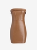ZAFUL Mini Robe Tube en Faux Cuir M Café