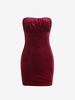 ZAFUL Mini Robe Tube Plissée Au Poitrine en Velours M Rouge foncé