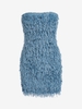 ZAFUL Mini Robe Tube Plume M Bleu