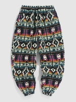 ZAFUL Pantalon à Manchette Elastique en Laine à Imprimé Aztèque Style Ethnique M Multi a