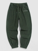 ZAFUL Pantalon à Pieds Étroits Polaire Lettre Brodée L Vert profond