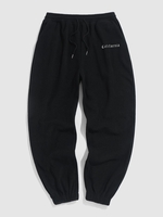 ZAFUL Pantalon à Pieds Étroits Polaire Lettre Brodée S Noir