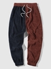 ZAFUL Pantalon Bicolore en Velours Côtelé S