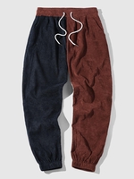 ZAFUL Pantalon Bicolore en Velours Côtelé S