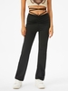 ZAFUL Pantalon Bootcut Noué Fente Latérale avec String S Noir