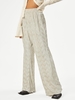 ZAFUL Pantalon Brillant Plissé à Jambe Large M Gris clair