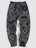 ZAFUL Pantalon Cargo à Imprimé Bandana Cachemire Streetwear Esthétique Y2K Xl Noir
