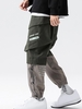 ZAFUL Pantalon Cargo à Imprimé Lettre avec Poche à Cordon M Vert armée