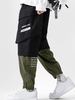 ZAFUL Pantalon Cargo à Imprimé Lettre avec Poche à Cordon S Noir