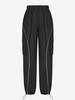 ZAFUL Pantalon Cargo à Ourlet Contrasté avec Poches à Rabat à Cordon M Noir