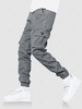 ZAFUL Pantalon Cargo à Pieds Etroits en Couleur Unie avec Poches L Gris