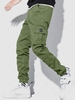 ZAFUL Pantalon Cargo à Pieds Etroits en Couleur Unie avec Poches S Vert profond
