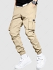 ZAFUL Pantalon Cargo à Pieds Etroits en Couleur Unie avec Poches Xl Café lumière