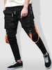 ZAFUL Pantalon Cargo avec Bretelle Multi-Poches Design Vêtement de Rue L Noir