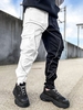 ZAFUL Pantalon Cargo Bicolore en Deux Couleurs Vêtement Technique Esthétique Y2K Xxl Blanc