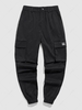 ZAFUL Pantalon Cargo de Jogging en Couleur Unie avec Multi-Poches M Noir