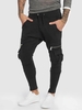 ZAFUL Pantalon Cargo de Jogging en Couleur Unie M Noir