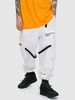 ZAFUL Pantalon Cargo de Jogging Grande Taille à Slogan BE HAPPY EVERY DAY Streetwear Xl Blanc