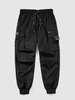 ZAFUL Pantalon Cargo de Jogging Patch Design Xl Noir