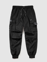 ZAFUL Pantalon Cargo de Jogging Patch Design Xl Noir