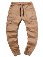 ZAFUL Pantalon Cargo en Couleur Unie avec Poche à Cordon 2xl Marron camel