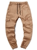 ZAFUL Pantalon Cargo en Couleur Unie avec Poche à Cordon M Marron camel