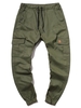 ZAFUL Pantalon Cargo en Couleur Unie avec Poche à Cordon Xl Vert armée