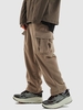 ZAFUL Pantalon Cargo Fourré en Couleur Unie avec Multi-Poches Design en Polaire S Café lumière