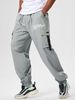 ZAFUL Pantalon Cargo Motif de Slogan LOS ANGELES avec Poches M Gris