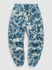 ZAFUL Pantalon Cargo Motif Teinté avec Multi-Poches en Velours Côtelé S Bleu