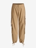 ZAFUL Pantalon Cargo Noué à Cheville avec Poches S Café lumière