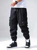 ZAFUL Pantalon Cargo Rebord Elastique avec Poche Design M Noir