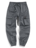 ZAFUL Pantalon Cargo Technique Lettre Applique à Cordon Xxl Gris