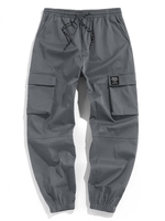 ZAFUL Pantalon Cargo Technique Lettre Applique à Cordon Xxl Gris