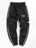 ZAFUL Pantalon Cargo Technique Lettre Brodée Streetwear M Noir