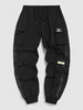 ZAFUL Pantalon Cargo Technique Lettre Patch avec Multi-Poches Streetwear Xl Noir